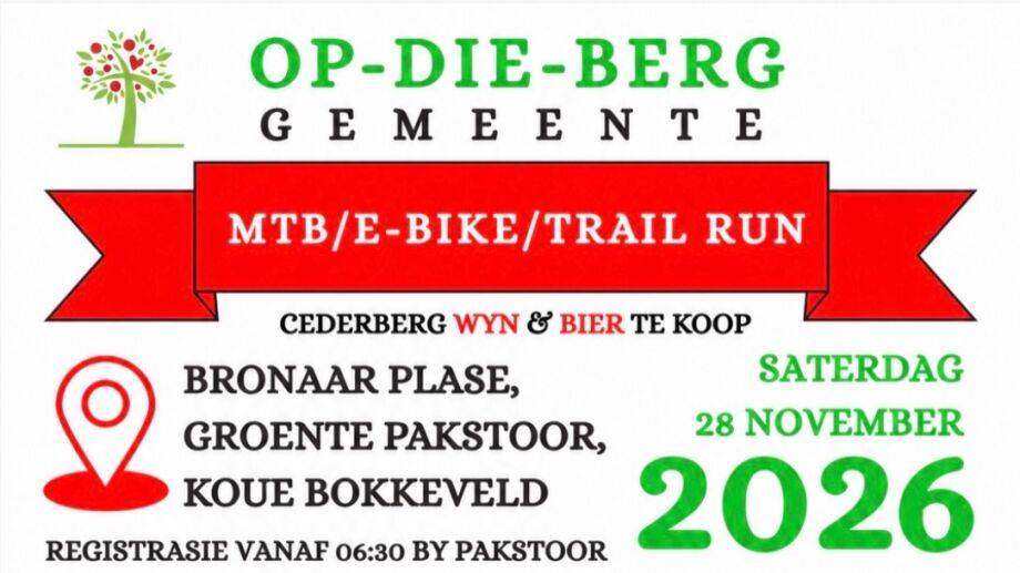 Op-Die-Berg MTB/E-bike and Trail Run 2026 | 28 Nov | Bike Hub