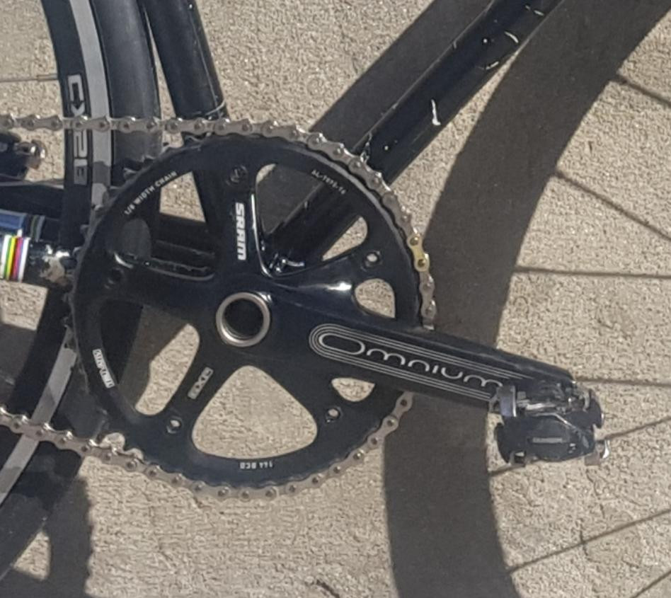 SRAM OMNIUM 165mm SRAM OMNIUM GXP Silver 165mm Crank Arm Set BCD