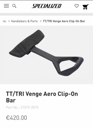 Handlebar Venge Clip On SPECIALIZED Venge Clip On AeroBar 200mm