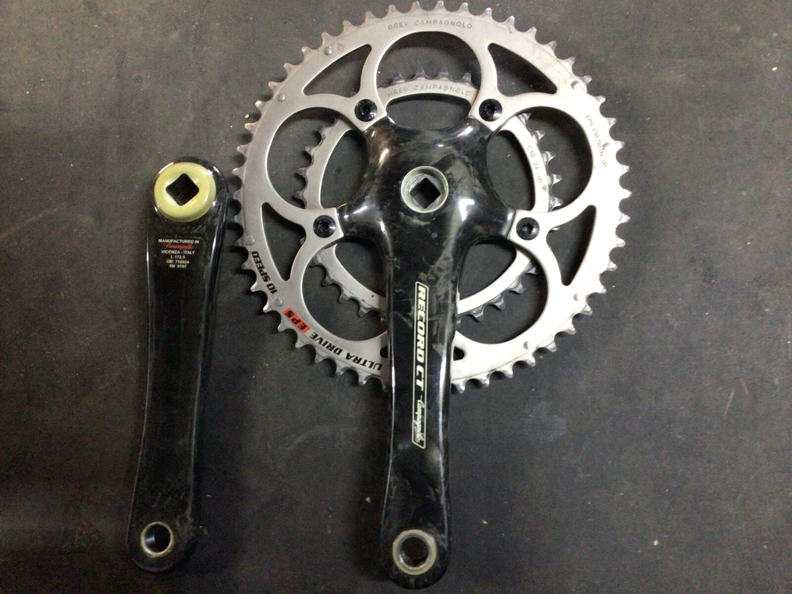 Pédalier Vintage Campagnolo Record - Vélo Course - Aluminium - Occasion