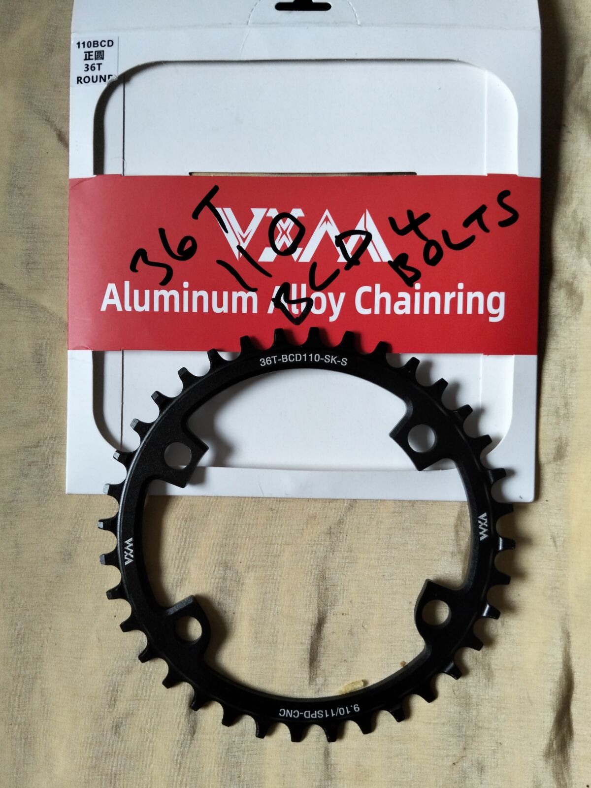 Chainring 36T 110bcd 4 Bolts | Chainrings | Bike Hub