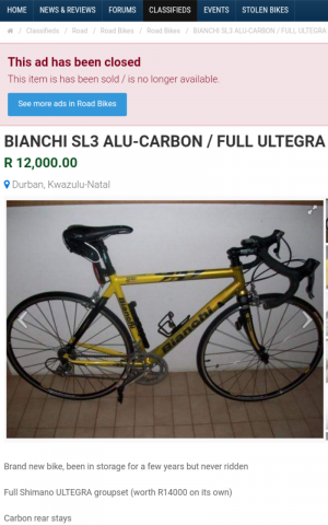 Bianchi Sl3 reparto alu carbon 2006 